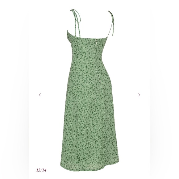 House of CB - ‘Cornelia’ Green Tonal Floral Midi Dress - Picture 12 of 16